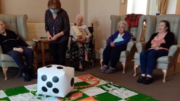 Olympic snakes and ladders at Hambleton care home